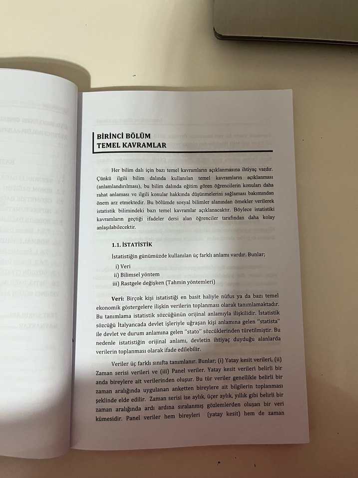 İstatistik ve Olasılığa Giriş - Nezir Köse birinci kitap - Görsel 2