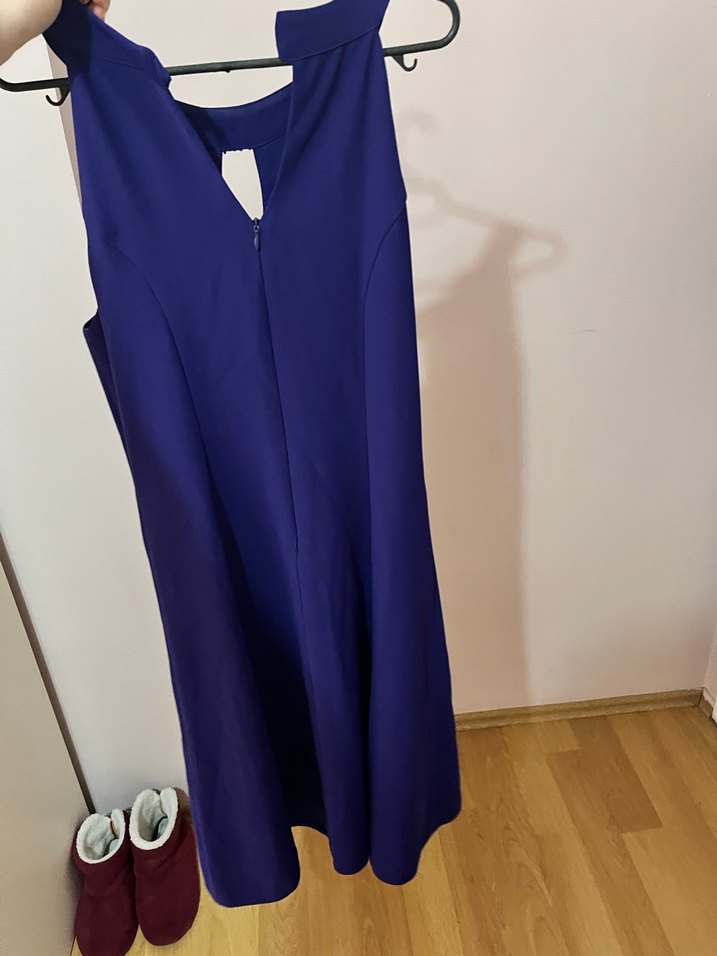 Drapeli Lacivert Midi Elbise - Görsel 2