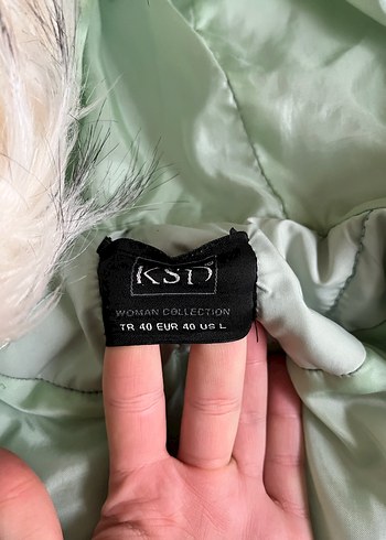 su yeşili Kapüşonlu Kadın Kışlık Mont - Görsel 3