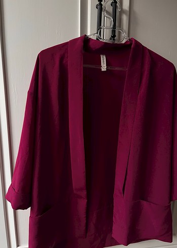 Bordo Uzun Kollu Salaş Kadın Sabahlık - Görsel 2