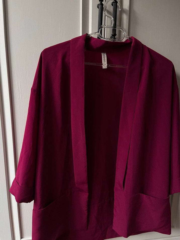 Bordo Uzun Kollu Salaş Kadın Sabahlık - Görsel 2