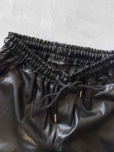 m Beden Deri Jogger Pantolon