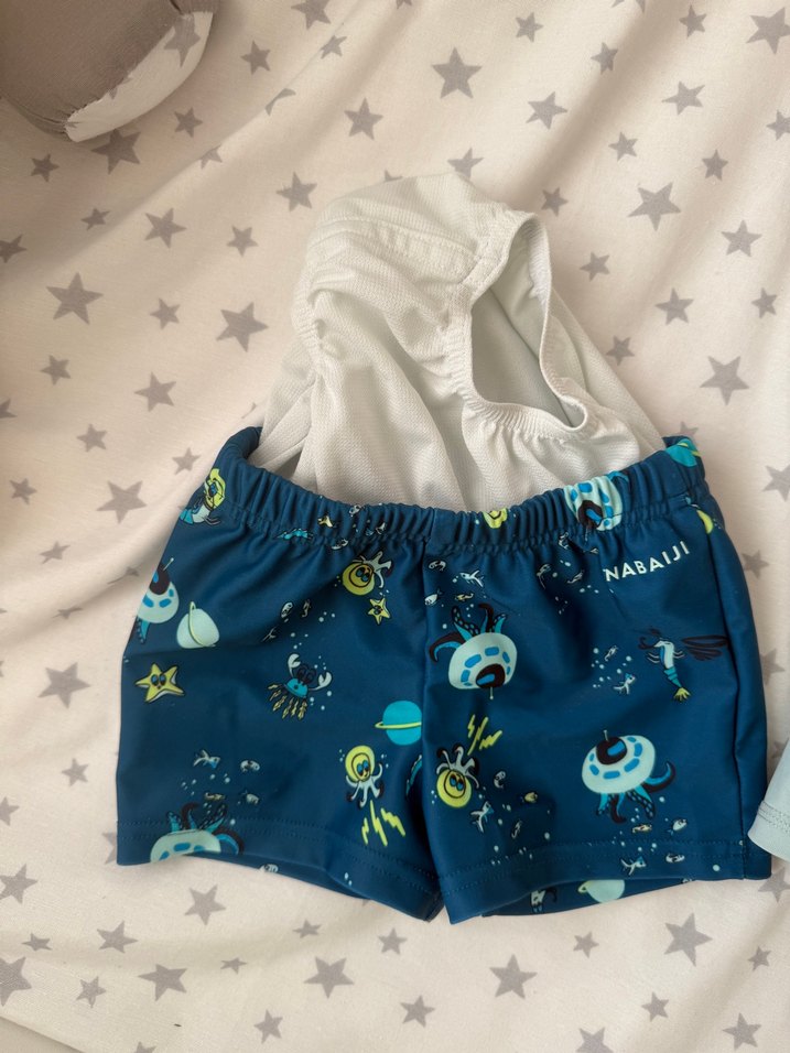 Erkek Çocuk Mavi Desenli Mayo Şort - Görsel 2