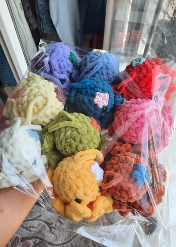 Beden rengarenk amigurumi peluş ahtapotlar