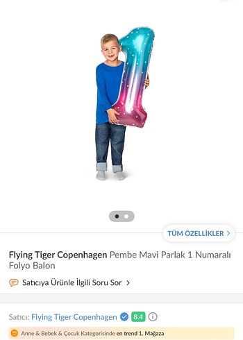 Flying Tiger Copenhagen m Folyo Balon 1
