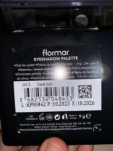 MAC FLORMAR FAR PALETİ 03 SUNSET