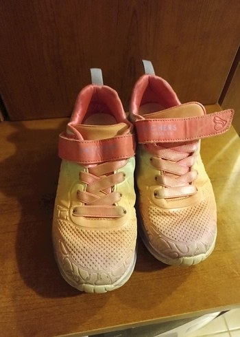 Skechers kız Çocuk Pembe Bağcıklı ve Cırtlı Spor Ayakkabı