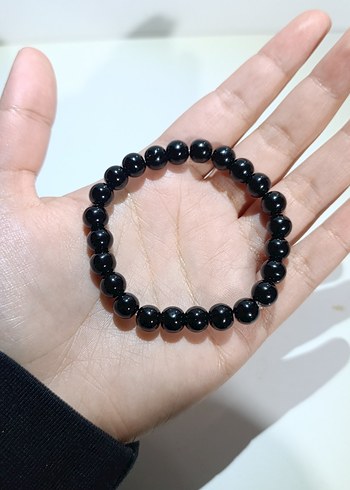 Siyah oniks doğal taş bileklik 8mm - Görsel 3