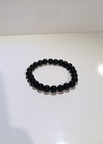 Siyah oniks doğal taş bileklik 8mm - Görsel 2