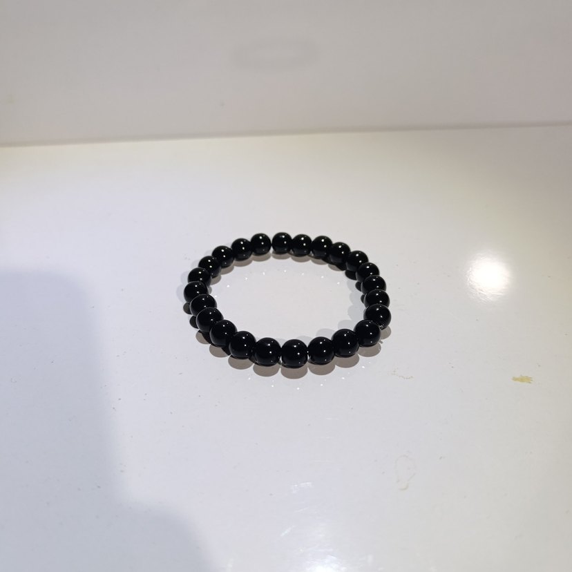 Siyah oniks doğal taş bileklik 8mm - Görsel 2