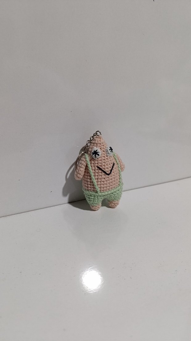 Pastel Bej Örgü Oyuncak Bebek - Görsel 2