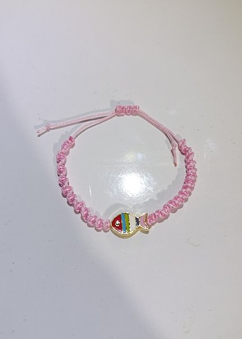 Renkli Boncuklu Pembe İp Bileklik - Görsel 2