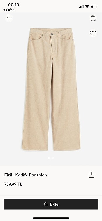 H&M fitilli pantolon