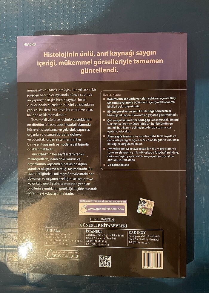 JUNQUEIRA Temel Histoloji 14.Baskı SIFIR - Görsel 5