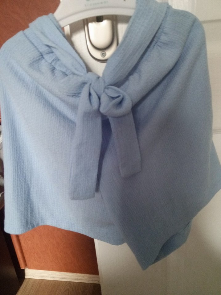 Mavi Keten Kız Panço şort - Görsel 3