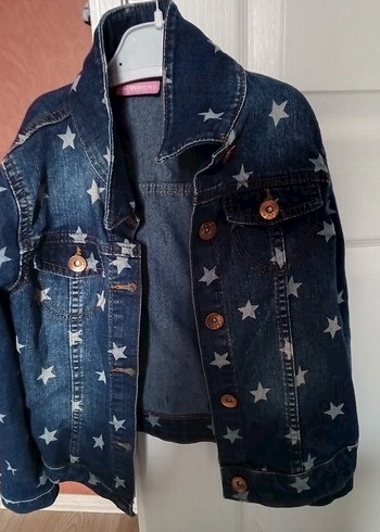 Düğmeli Kız Çocuk Denim Ceket