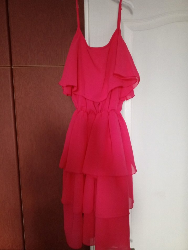 trendyol elbise askılı fuşya - Görsel 3