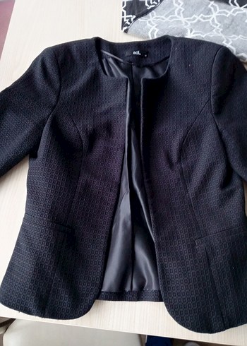 Siyah Kadın Düğmeli Midi Blazer - Görsel 3