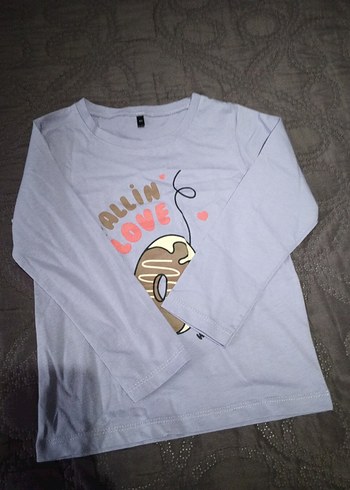 Kız Çocuk Bej Baskılı Kısa Kollu Tişört - Görsel 4