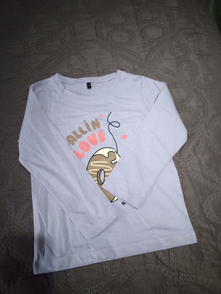 Kız Çocuk Bej Baskılı Kısa Kollu Tişört - Görsel 3