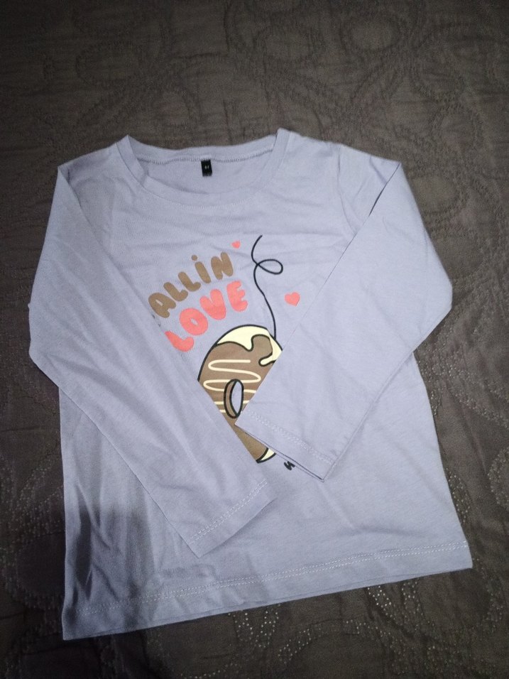 Kız Çocuk Bej Baskılı Kısa Kollu Tişört - Görsel 4