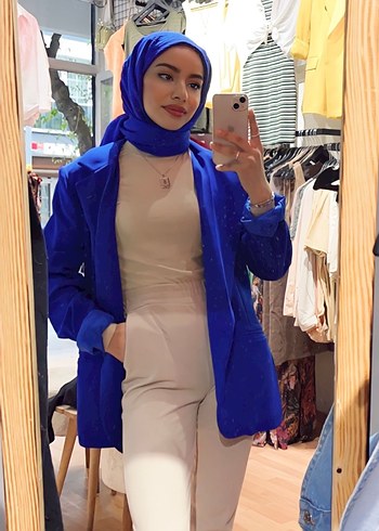 Mavi Tie-Dye Kadın Blazer Ceket