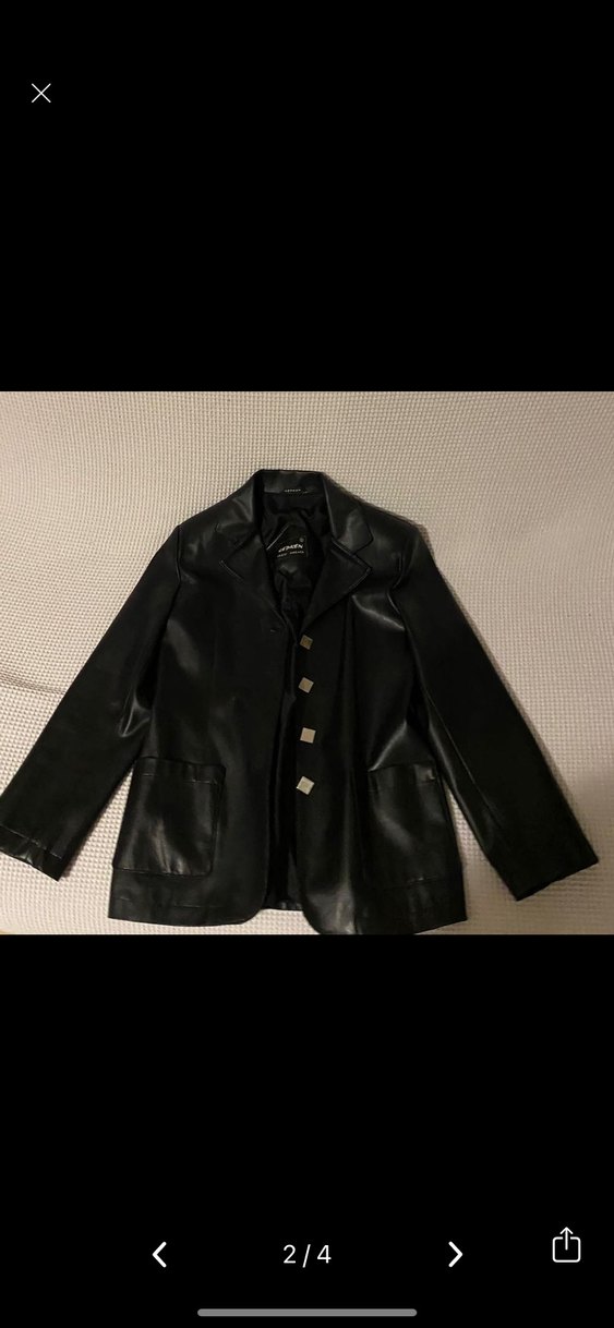 Siyah Deri blazer ceket - Görsel 2