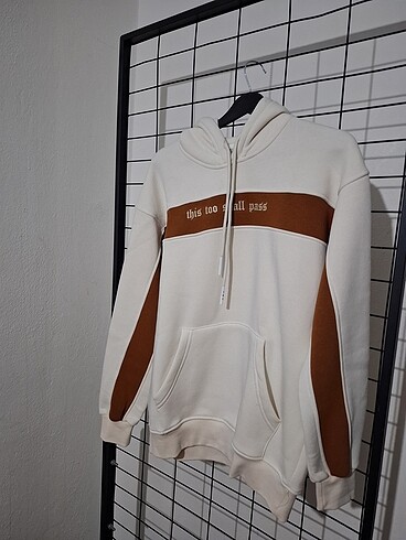 3 İplik Polarlı A kalite Kapşonlu Sweatshirt S Beden