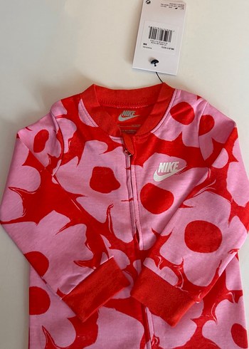 Nike renkli desenli Kız Bebek Fermuarlı Body tulum - Görsel 3