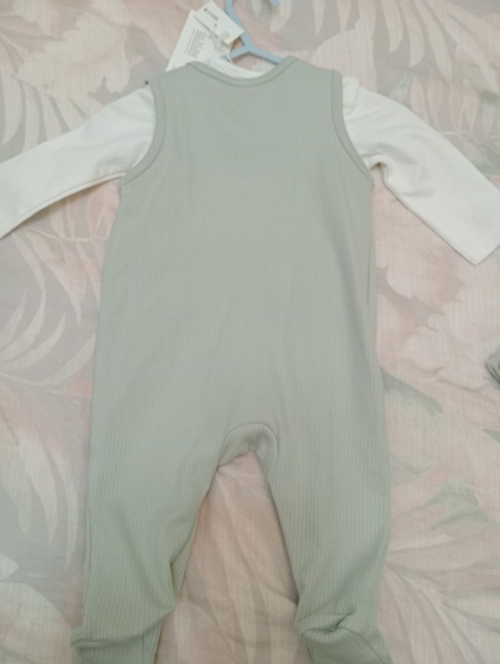 Yeşil Uzun Kollu Bebek Tulum - Görsel 3