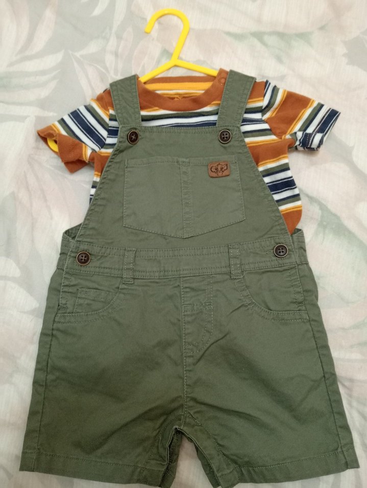 Erkek Bebek Askılı Şort Tulum - Görsel 2