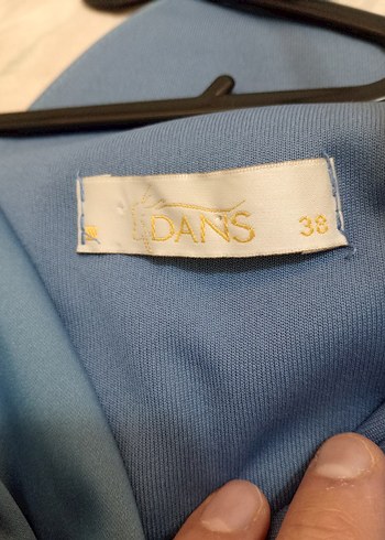 Mavi Drapeli Uzun Abiye Elbise - Görsel 4