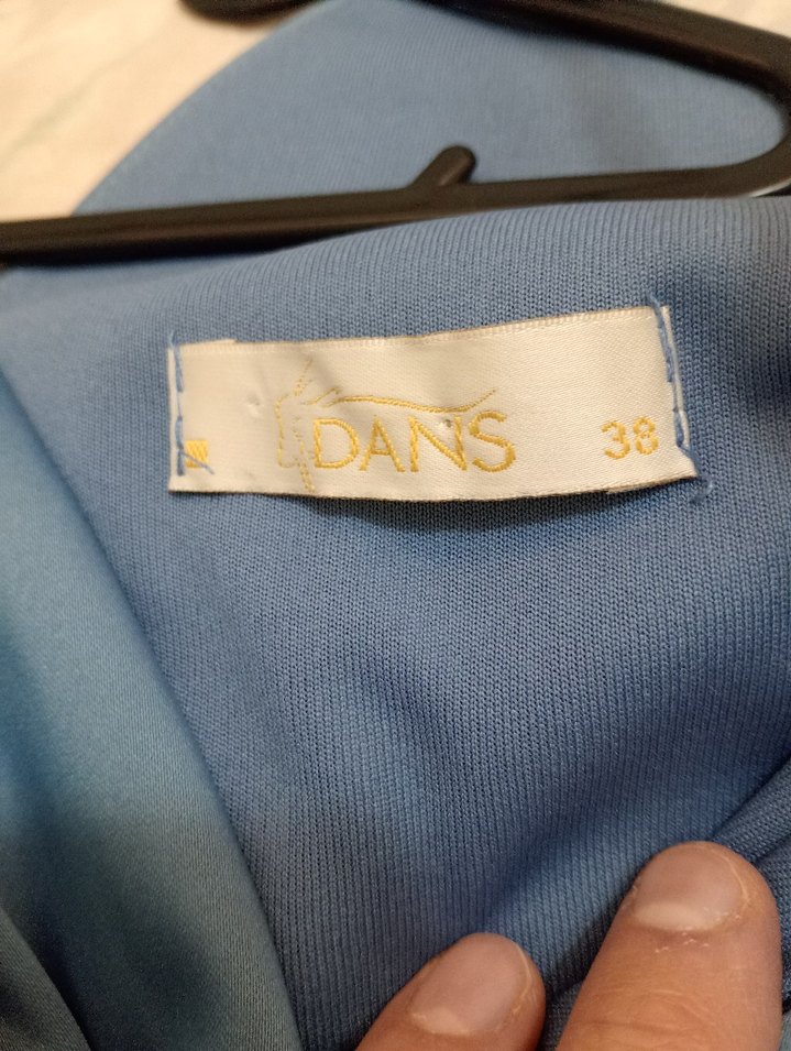 Mavi Drapeli Uzun Abiye Elbise - Görsel 4