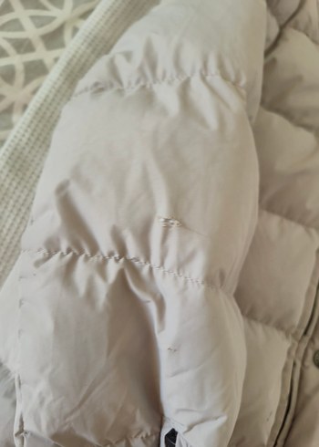 Düğmeli Beyaz Kadın Kışlık Mont lufian kadın mont - Görsel 2