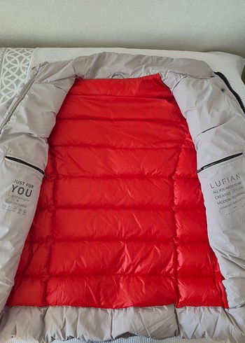 Düğmeli Beyaz Kadın Kışlık Mont lufian kadın mont - Görsel 6