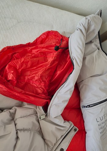 Düğmeli Beyaz Kadın Kışlık Mont lufian kadın mont - Görsel 8