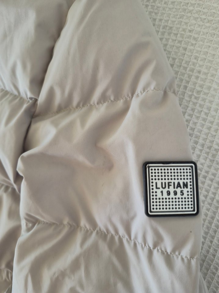 Düğmeli Beyaz Kadın Kışlık Mont lufian kadın mont - Görsel 3