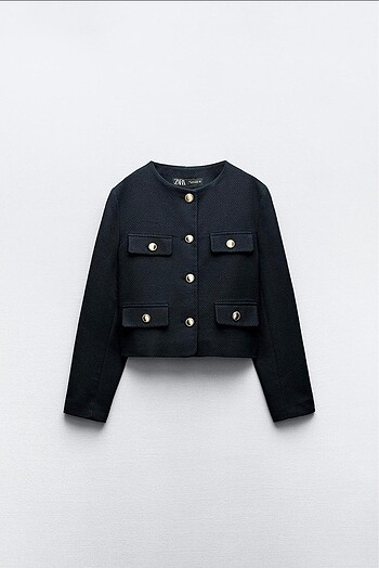 Zara Dokulu Bisiklet Yaka Blazer