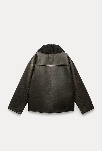 xs Beden kahverengi Renk Zara suni yünlü astar detaylı ceket