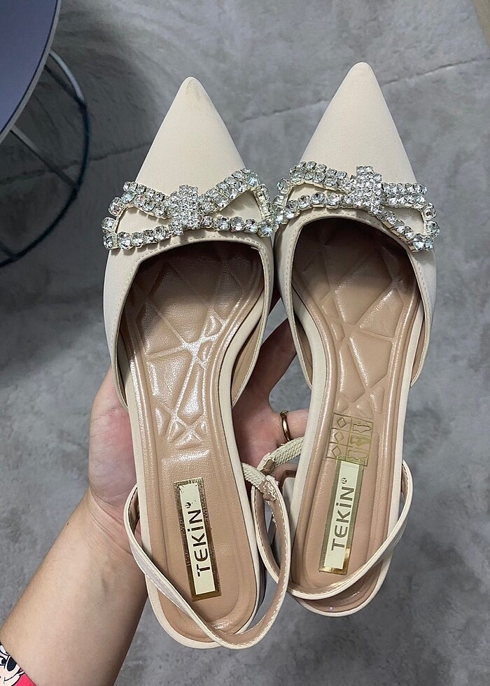 Bej rengi babet - sandalet - Görsel 2