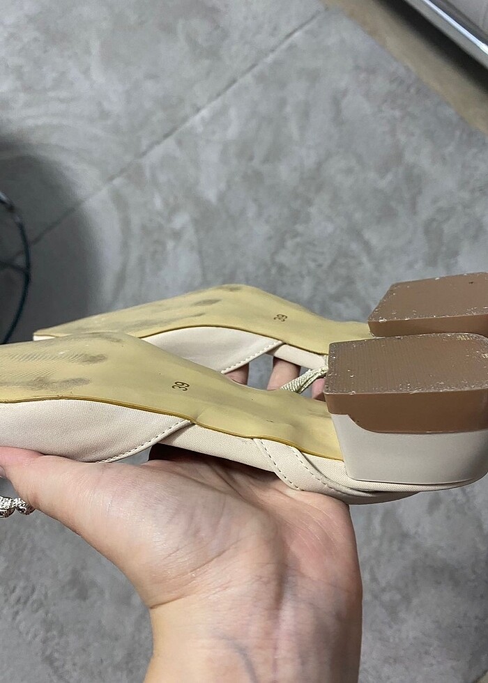 Bej rengi babet - sandalet - Görsel 5