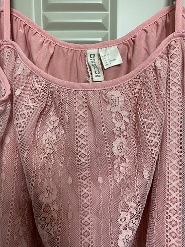 H&M dantelli crop bluz - Görsel 4