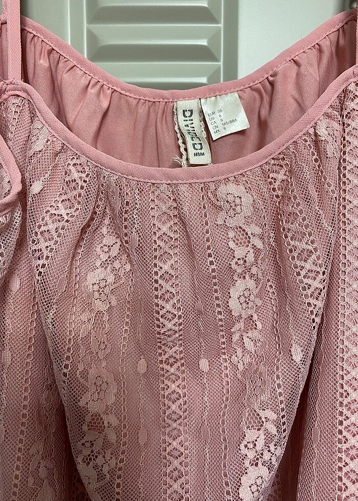 H&M dantelli crop bluz - Görsel 4