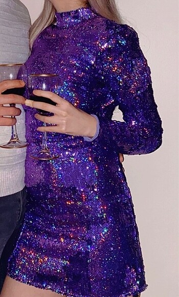 Bershka payetli mini elbise - Görsel 7