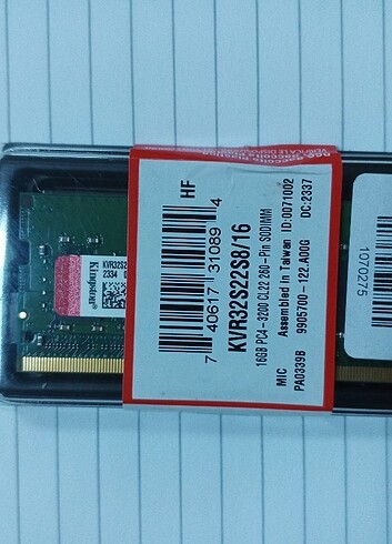 2 tane 16 gb Kingston ram