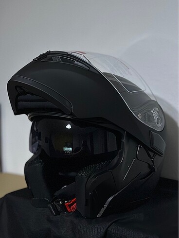 SIFIR MAT SİYAH JK ÇENE AÇILIR KASK S BEDEN - Görsel 6