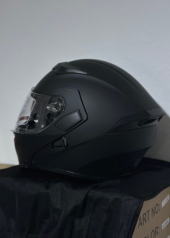 SIFIR MAT SİYAH JK ÇENE AÇILIR KASK S BEDEN - Görsel 3