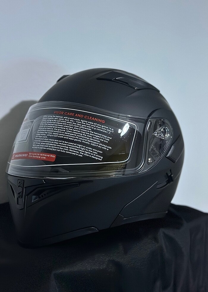 SIFIR MAT SİYAH JK ÇENE AÇILIR KASK S BEDEN - Görsel 2