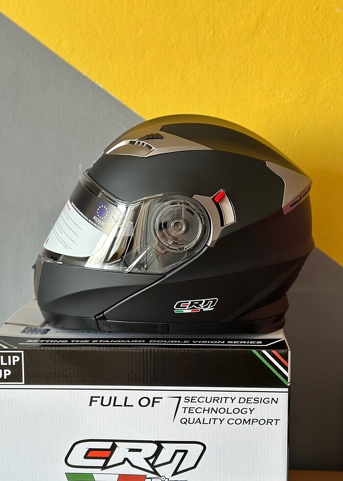 SIFIR CRN MAT SİYAH ÇENE AÇILIR KASK GÜNEŞ GÖZLÜKLÜ M L XL BEDEN - Görsel 2