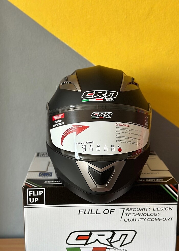 SIFIR CRN MAT SİYAH ÇENE AÇILIR KASK GÜNEŞ GÖZLÜKLÜ M L XL BEDEN - Görsel 5